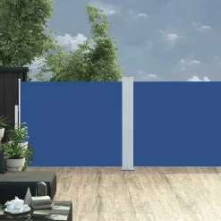 Maison Exclusive Parasols, Voiles D’Ombrage | - Auvent latéral rétractable de patio 140x1200 cm bleu
