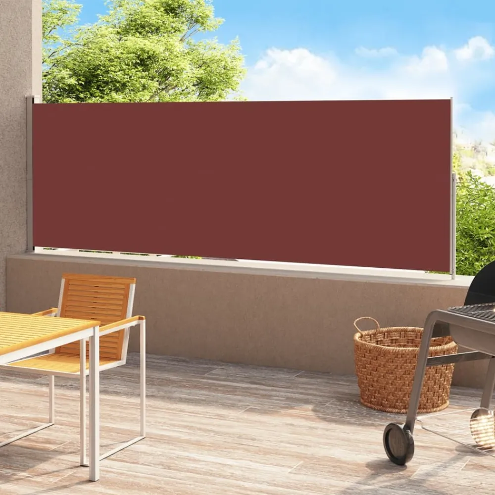 Maison Exclusive Parasols, Voiles D’Ombrage | - Auvent latéral rétractable de patio 200x500 cm marron