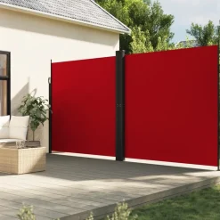 Maison Exclusive - Auvent latéral rétractable rouge 200x1200 cm Clearance