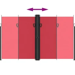 Maison Exclusive - Auvent latéral rétractable rouge 200x1200 cm Clearance