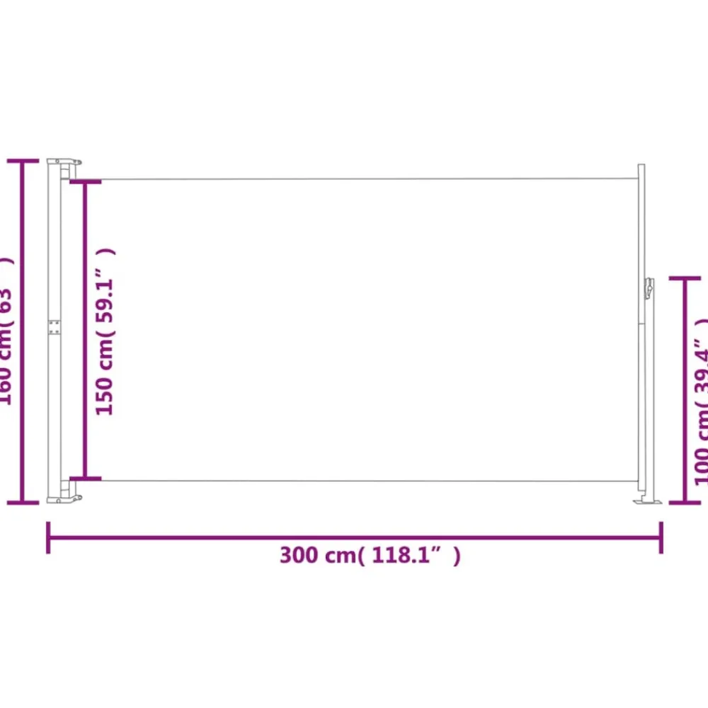 Maison Exclusive - Auvent latéral rétractable de patio 160 x 300 cm gris Online