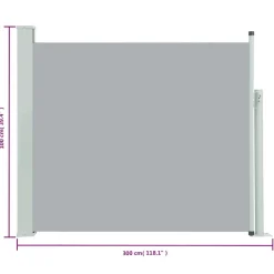 Maison Exclusive - Auvent latéral rétractable de patio 100x300 cm gris Best