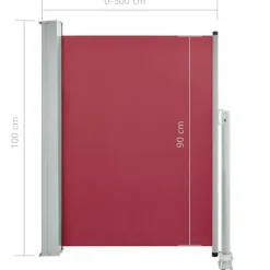 Maison Exclusive - Auvent latéral rétractable de patio 100x300 cm rouge Best