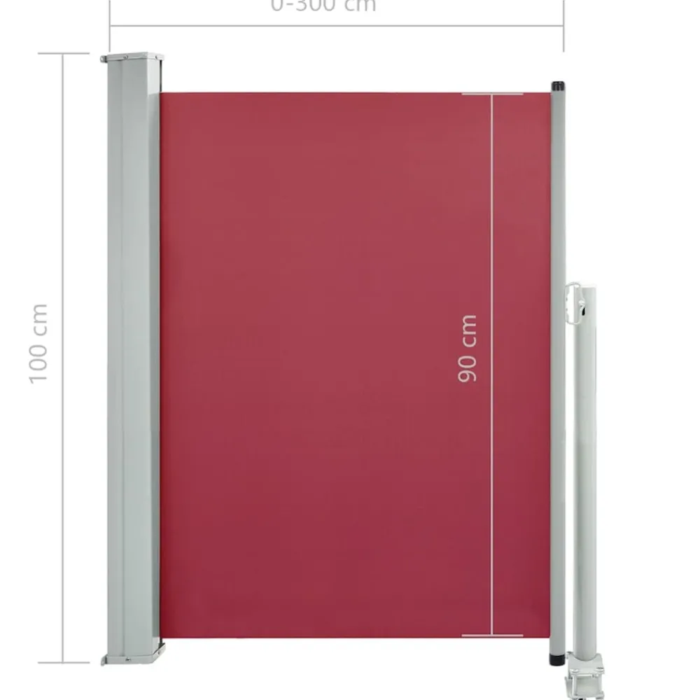 Maison Exclusive - Auvent latéral rétractable de patio 100x300 cm rouge Best