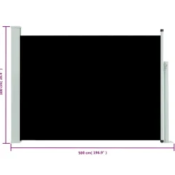 Maison Exclusive - Auvent latéral rétractable de patio 100x500 cm noir Sale