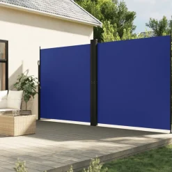 Maison Exclusive Pergolas, Tonnelles, Barnums | - Auvent latéral rétractable bleu 200x1200 cm