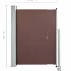 Maison Exclusive - Auvent latéral rétractable de patio 100x300 cm marron Hot