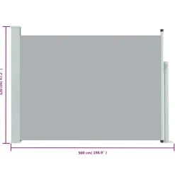 Maison Exclusive - Auvent latéral rétractable de patio 120x500 cm gris Clearance