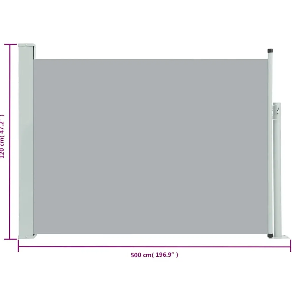 Maison Exclusive - Auvent latéral rétractable de patio 120x500 cm gris Clearance