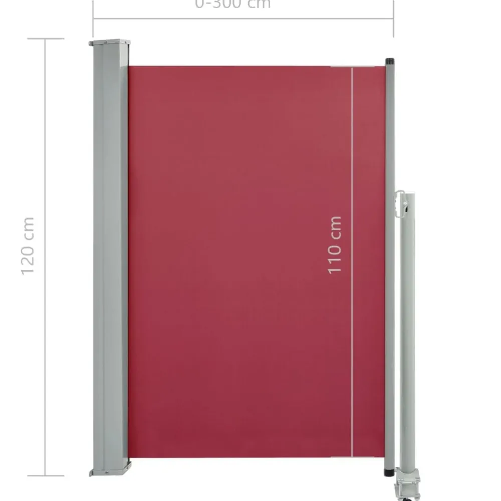 Maison Exclusive Brise-Vues, Bordures Et Dallages | - Auvent latéral rétractable de patio 120x300 cm rouge