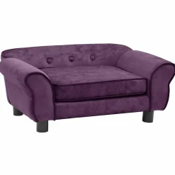 Maison Exclusive Niches, Paniers Et Transports | - Canapé pour chien bordeaux 72x45x30 cm peluche