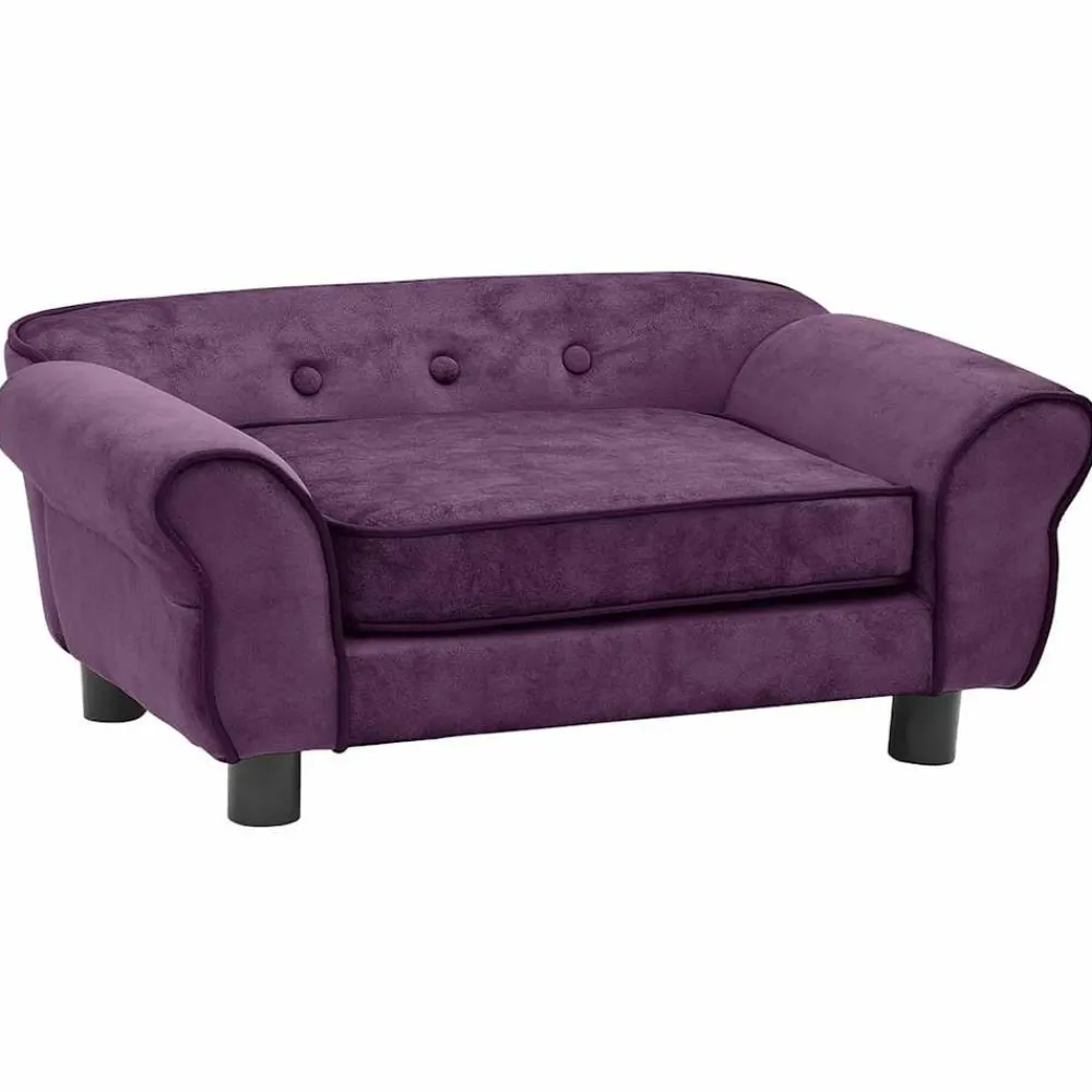 Maison Exclusive Niches, Paniers Et Transports | - Canapé pour chien bordeaux 72x45x30 cm peluche