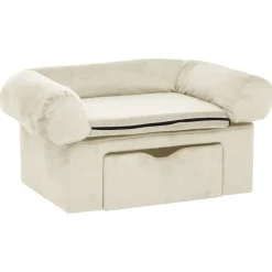 Maison Exclusive - Canapé pour chien avec tiroir crème 75x50x38 cm peluche
