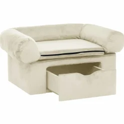Maison Exclusive - Canapé pour chien avec tiroir crème 75x50x38 cm peluche