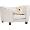Maison Exclusive Niches, Paniers Et Transports | - Canapé pour chien crème 69x49x40 cm peluche et similicuir