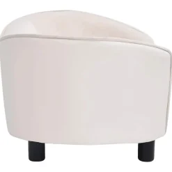 Maison Exclusive Niches, Paniers Et Transports | - Canapé pour chien crème 69x49x40 cm peluche et similicuir