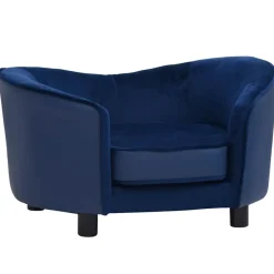 Maison Exclusive Niches, Paniers Et Transports | - Canapé pour chien bleu 69x49x40 cm peluche et similicuir