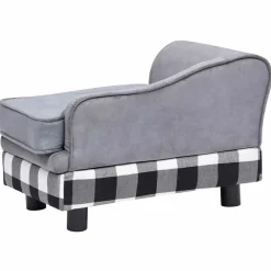 Maison Exclusive Niches, Paniers Et Transports | - Canapé pour chien gris 57x34x36 cm peluche