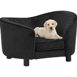 Maison Exclusive - Canapé pour chien noir 69x49x40 cm peluche Hot