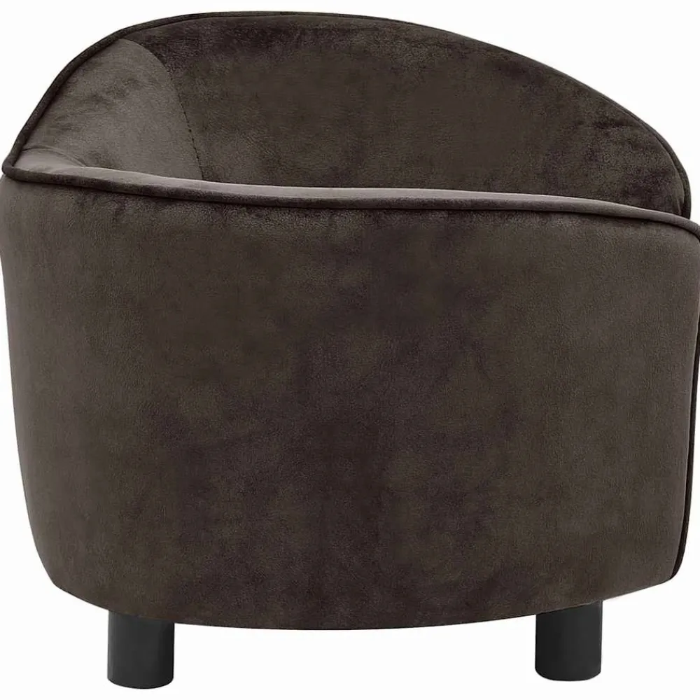 Maison Exclusive Niches, Paniers Et Transports | - Canapé pour chien marron 69x49x40 cm peluche