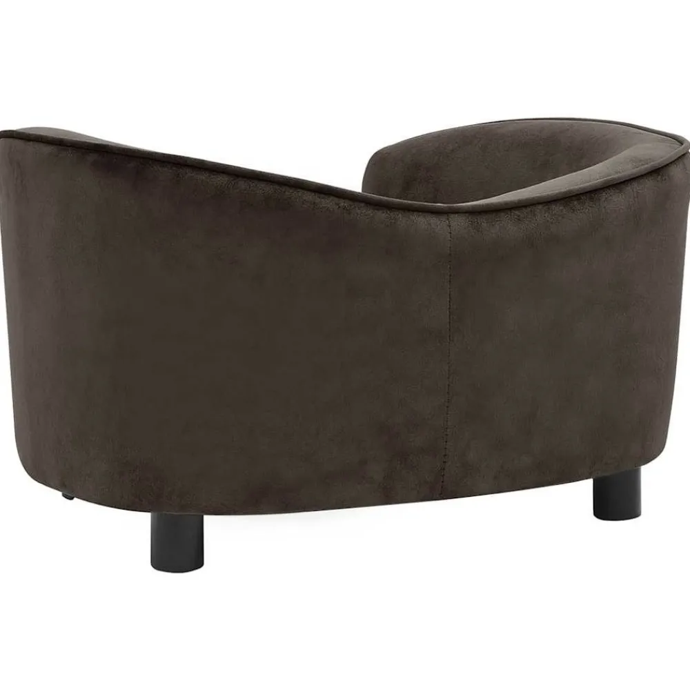 Maison Exclusive Niches, Paniers Et Transports | - Canapé pour chien marron 69x49x40 cm peluche