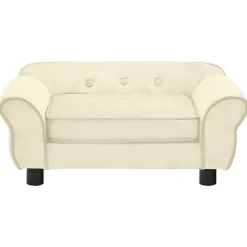 Maison Exclusive Niches, Paniers Et Transports | - Canapé pour chien crème 72x45x30 cm peluche