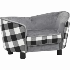 Maison Exclusive Niches, Paniers Et Transports | - Canapé pour chien gris 68x38x38 cm peluche