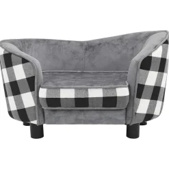 Maison Exclusive Niches, Paniers Et Transports | - Canapé pour chien gris 68x38x38 cm peluche