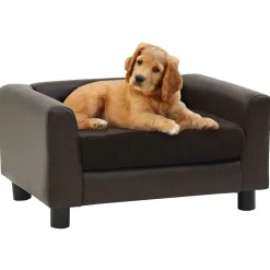 Maison Exclusive - Canapé pour chien marron 60x43x30 cm peluche et similicuir Clearance