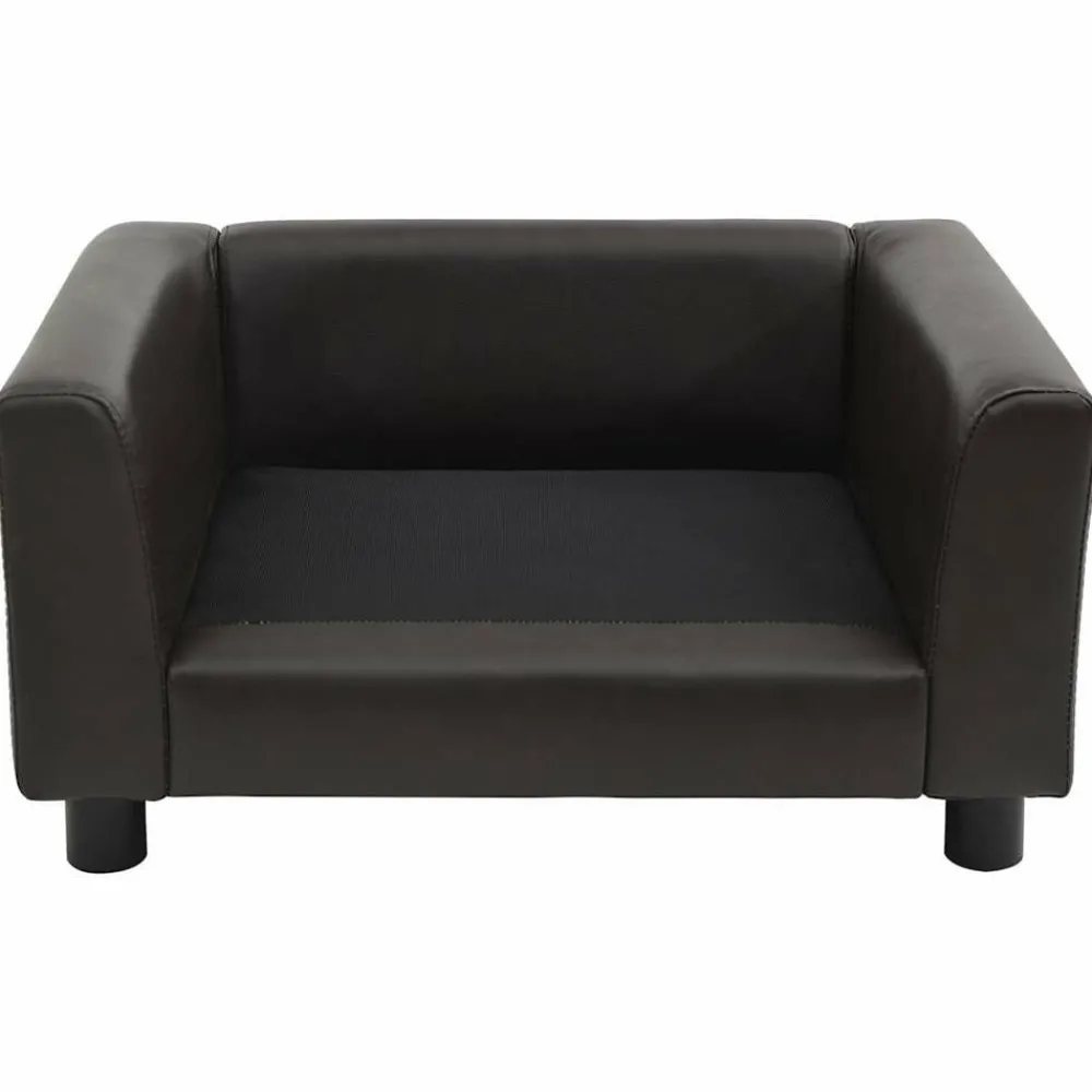 Maison Exclusive - Canapé pour chien marron 60x43x30 cm peluche et similicuir Clearance