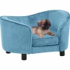 Maison Exclusive Niches, Paniers Et Transports | - Canapé pour chien turquoise 69x49x40 cm peluche