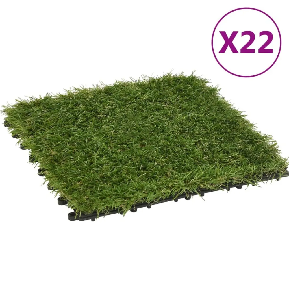 Maison Exclusive Gazons | - Carreaux de gazon artificiel 22 pcs vert 30x30 cm