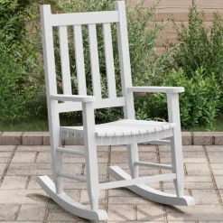 Maison Exclusive - Chaise à bascule enfants blanc bois de peuplier massif New