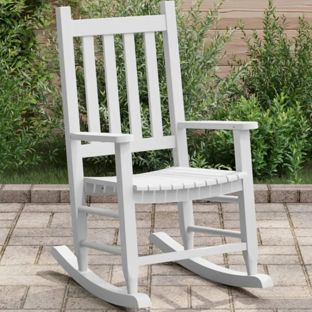 Maison Exclusive - Chaise à bascule enfants blanc bois de peuplier massif New