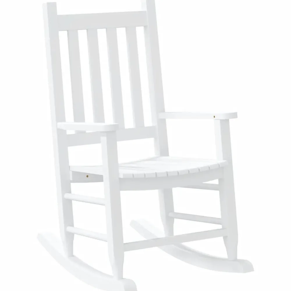 Maison Exclusive - Chaise à bascule enfants blanc bois de peuplier massif New