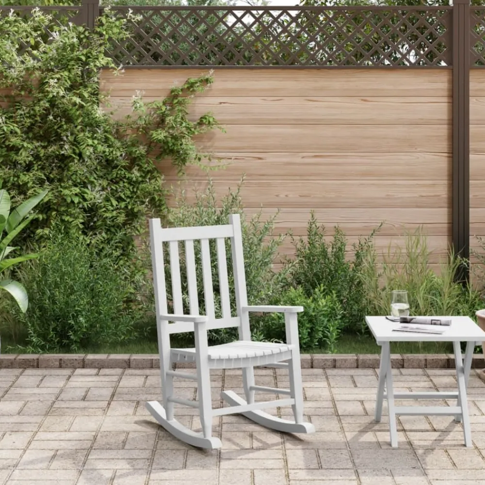 Maison Exclusive - Chaise à bascule enfants blanc bois de peuplier massif New
