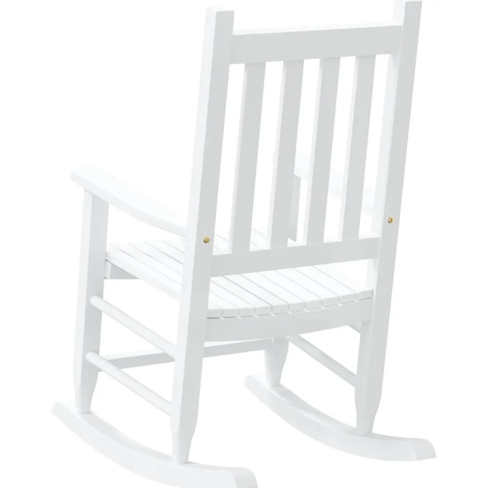 Maison Exclusive - Chaise à bascule enfants blanc bois de peuplier massif New