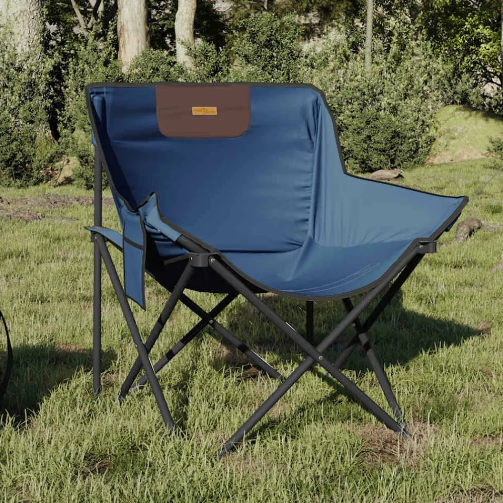 Maison Exclusive - Chaise de camping avec poche pliable lot de 2 bleu Best