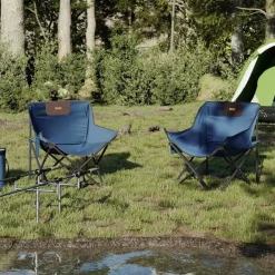Maison Exclusive - Chaise de camping avec poche pliable lot de 2 bleu Best