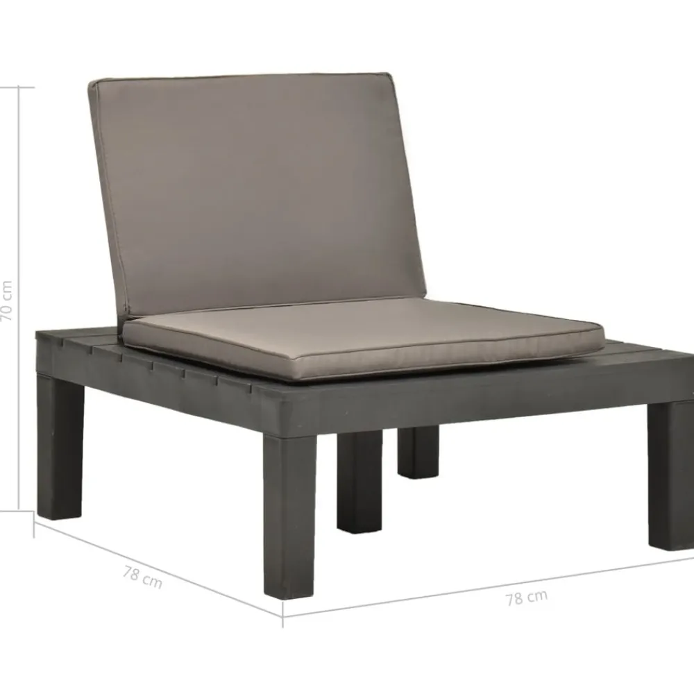 Maison Exclusive - Chaise de salon de jardin avec coussin plastique anthracite Outlet