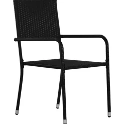 Maison Exclusive - Chaise à dîner de jardin empilable lot de 4 noir résine tressée Clearance