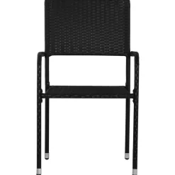 Maison Exclusive - Chaise à dîner de jardin empilable lot de 4 noir résine tressée Clearance