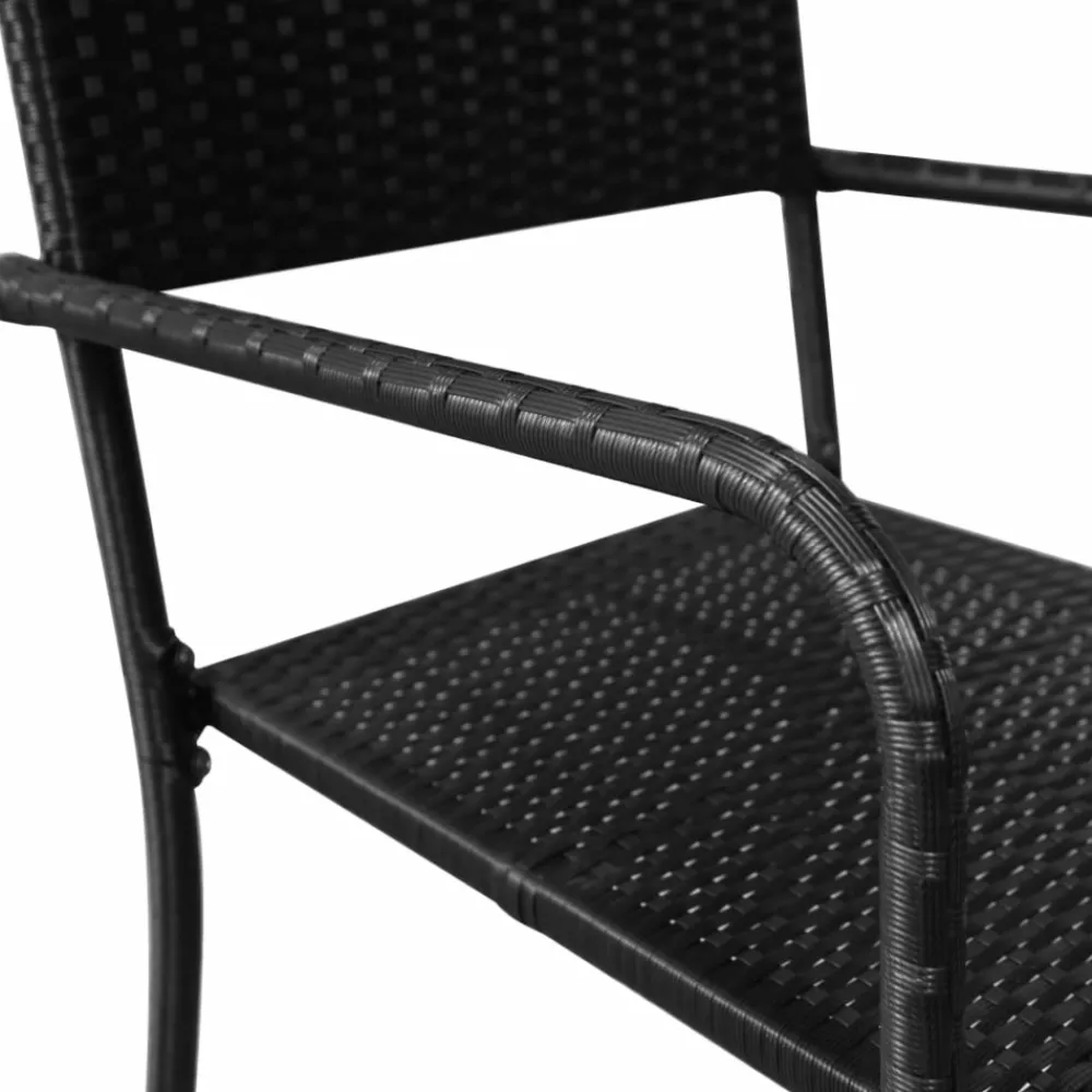 Maison Exclusive - Chaise à dîner de jardin empilable lot de 4 noir résine tressée Clearance