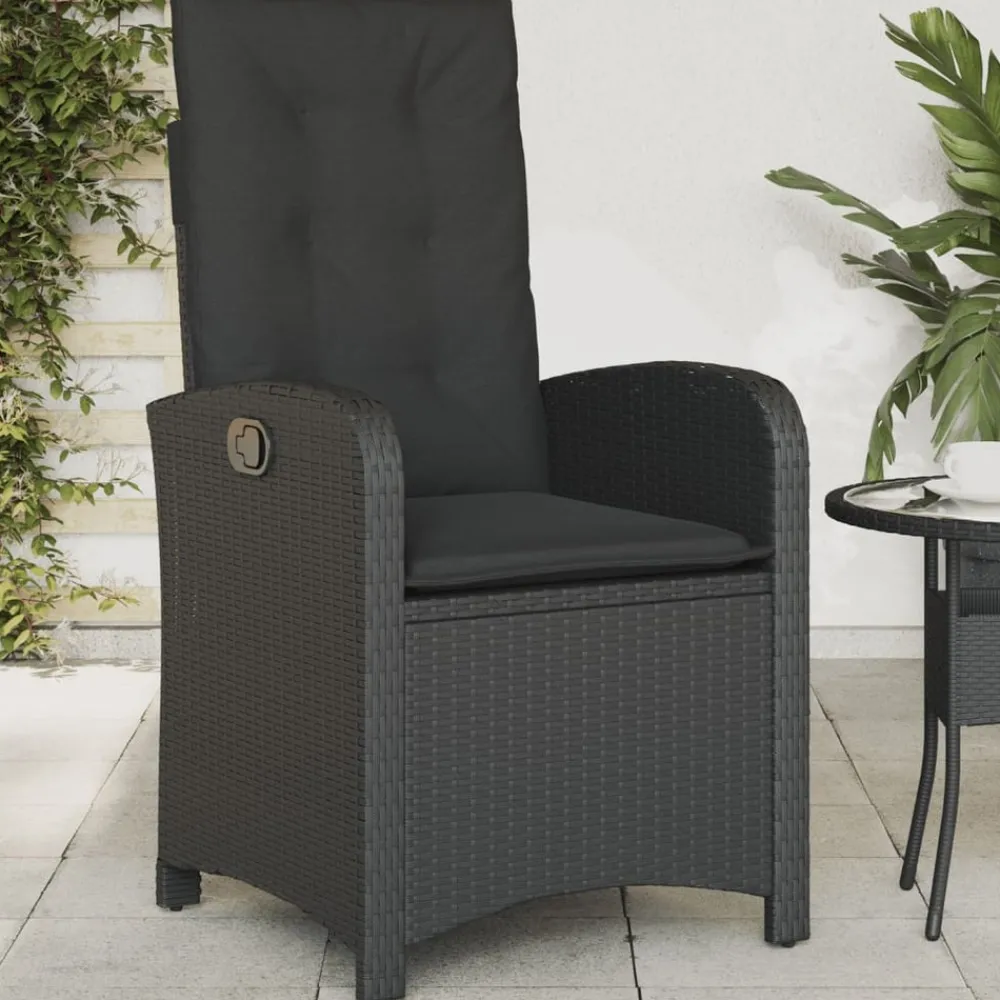 Maison Exclusive - Chaise inclinable de jardin avec coussins noir résine tressée Online