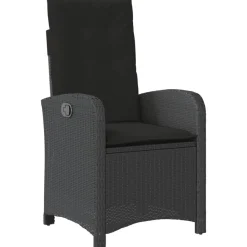 Maison Exclusive - Chaise inclinable de jardin avec coussins noir résine tressée Online