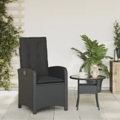 Maison Exclusive - Chaise inclinable de jardin avec coussins noir résine tressée Online