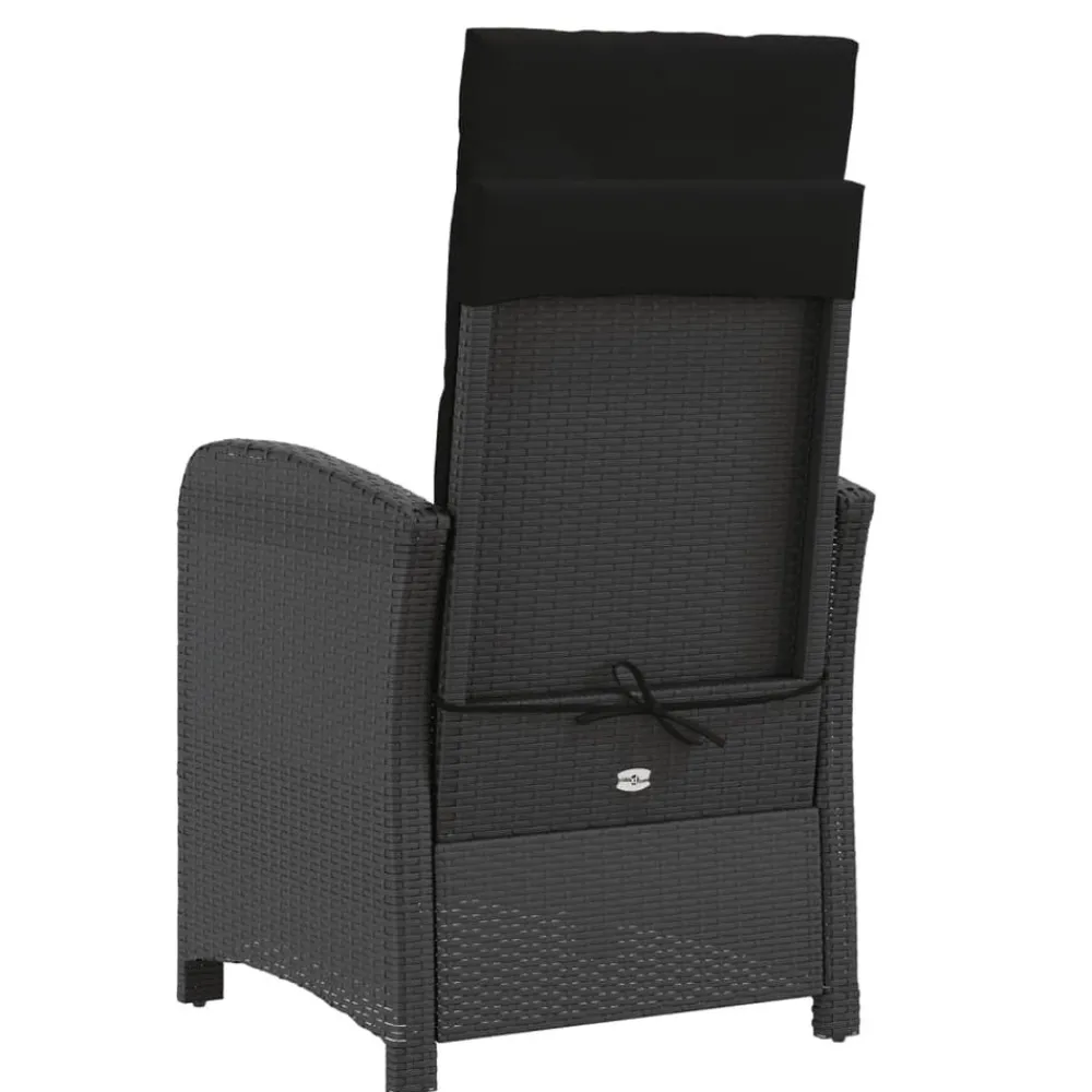 Maison Exclusive - Chaise inclinable de jardin avec coussins noir résine tressée Online