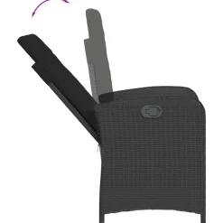Maison Exclusive - Chaise inclinable de jardin avec coussins noir résine tressée Online
