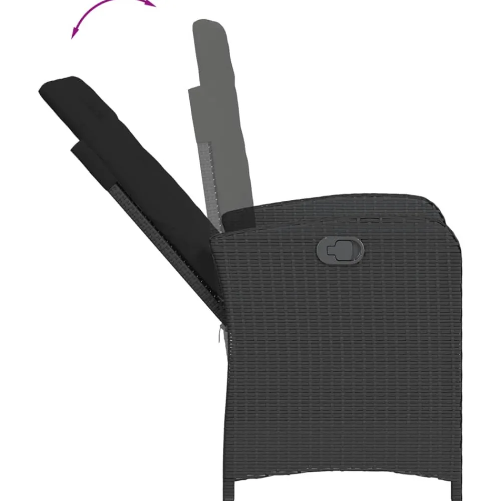 Maison Exclusive - Chaise inclinable de jardin avec coussins noir résine tressée Online