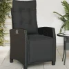 Maison Exclusive - Chaise inclinable de jardin et repose-pied noir résine tressée Online
